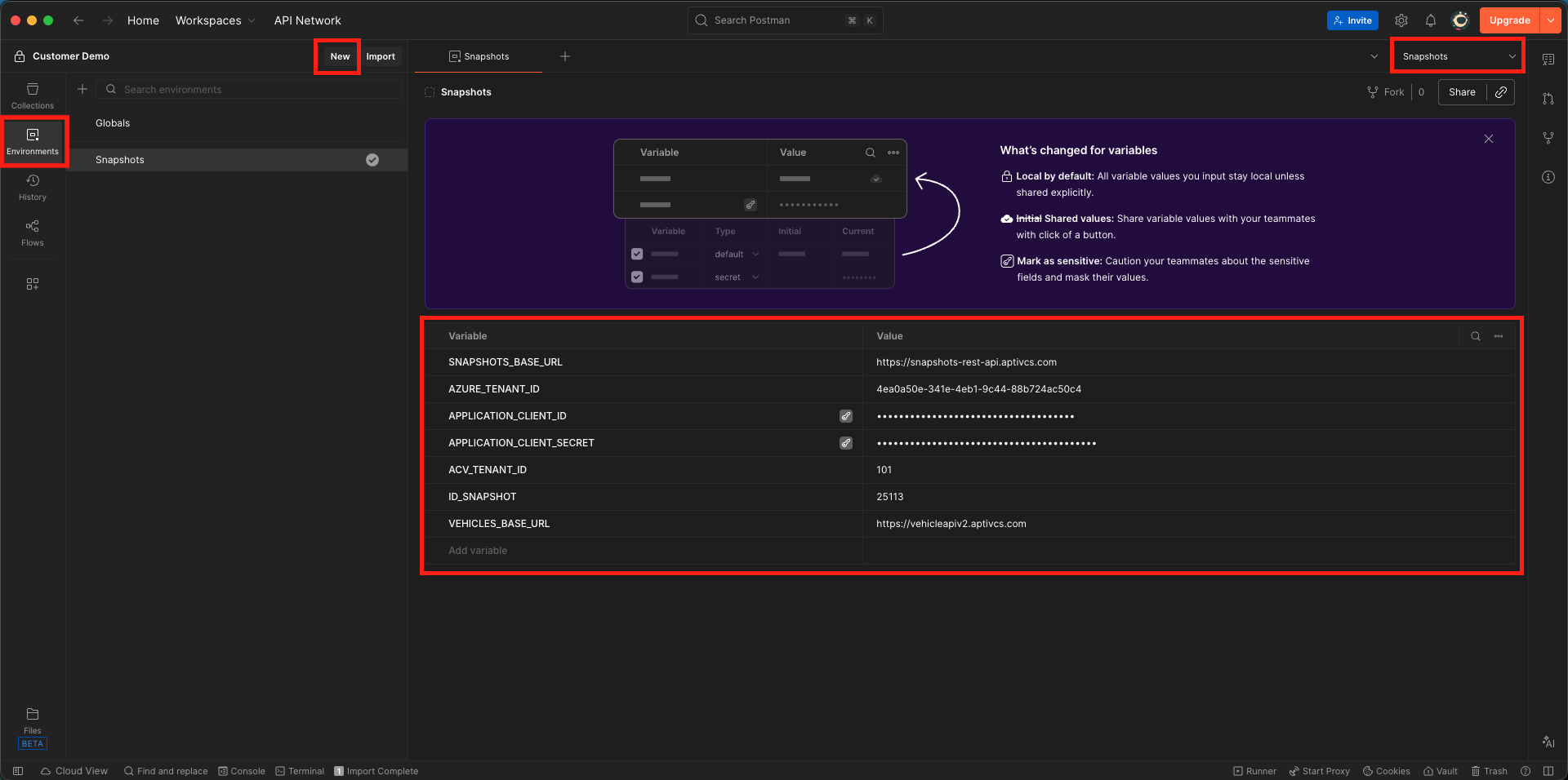 Create Postman Environment